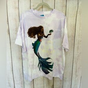 Rue21 Disney The Little Mermaid Women’s Plus Tie Dye Crew Neck Cotton T-Shirt 2X